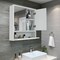Mirrored Bathroom Wall Cabinet with Adjustable Inner Shelves White